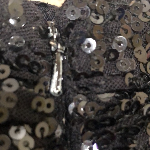 Badgley Party All Night Maxi Dress Size 6 Black Sequin Ruched Strapless Gown - Picture 4 of 10